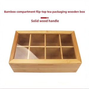 Desktop Rectangle Storage <b>Box</b> with Compartments Flip-Top Lid for <b>Tea</b> & Coffee Packaging Food Use Transparent Acrylic - Product Image 5