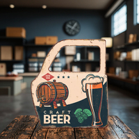 Plaques Métalliques Décoratives Vintage en Forme de Porte de Voiture, Thème Bière, pour Décoration Murale