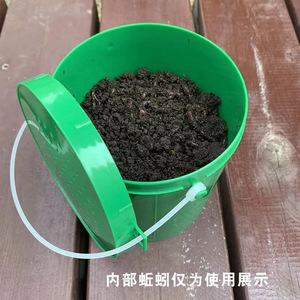 Cubo de plástico verde para lombrices, contenedor de cebo de pesca de gran tamaño, caja de almacenamiento multiusos para uso en exteriores - Product Image 5