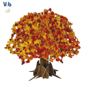 Ensemble de cartes pop-up 3D Arbre des Saisons, décorations saisonnières pliables écologiques faites à la main en carton non couché - Product Image 1
