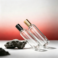 Flacon de parfum cylindrique transparent de 100 ml, flacon de parfum en verre, flacon cosmétique à vaporisateur, flacon nu