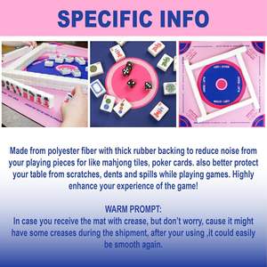 Alfombra de juego de Mahjong personalizada con MOQ bajo directo de fábrica, mesas de viaje cuadradas, azulejos Ma Jiang, alfombra de póquer para el hogar con respaldo de goma - Product Image 5
