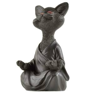 Figurine en résine personnalisée en vrac <span class=keywords><strong>Statue</strong></span> <span class=keywords><strong>Statue</strong></span> d'action de <span class=keywords><strong>bouddha</strong></span> <span class=keywords><strong>chat</strong></span> noir - Product Image 3