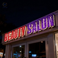 Enseigne personnalisée pour salon de beauté, clinique, magasin, logo de marque 3D, enseigne lumineuse à lettres LED scintillantes Fullfit Starry pour entreprise en extérieur