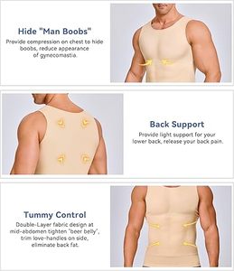เสื้อกล้ามรัดรูปไร้รอยต่อของผู้ชายชุดกระชับสัดส่วนผ้าฝ้ายโพลีเอสเตอร์แห้งเร็วระบายอากาศได้ดี - Product Image 2