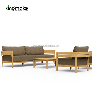 Canapé d'extérieur modulaire moderne, ensemble <span class=keywords><strong>de</strong></span> canapés <span class=keywords><strong>de</strong></span> <span class=keywords><strong>jardin</strong></span> imperméables en bois <span class=keywords><strong>de</strong></span> teck, mobilier <span class=keywords><strong>de</strong></span> <span class=keywords><strong>terrasse</strong></span> moderne <span class=keywords><strong>pour</strong></span> la plage et la cour - Product Image 4