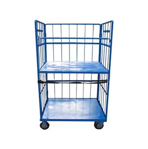 Heavy Duty Entrepôt Transport En Acier Cargo Roll Cage Chariot Cadre En Bois Plate-forme 500kg OEM Personnalisable Chariot À Colis À Quatre Roues - Product Image 6