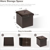 Vente en gros 30*30*30cm PVC Cuir Moderne Personnalisé Carré Maison Chambre Entrée Rangement Pouf Banc Tabouret Ottoman