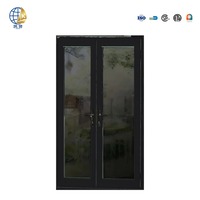 Porte en verre à double battant avec cadre en acier inoxydable ignifuge moderne, 60/90/120 minutes, finition intérieure personnalisable, OEM