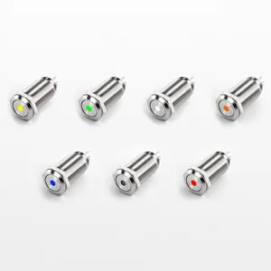 12mm 16mm Metal Push Button Switch Flat Round Button 4pin SPST Latching Led Ring Illuminated Waterproof Metal Push Button Switch