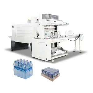 Automatic sleeve sealer shrink Bottle Collection wrapping Machine 90 degree line infeed conveyor heat shrink tunnel machine
