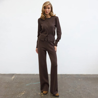 Ensemble transfrontalier Nouvelle Collection Automne/Hiver 2026 Cardigan Minimaliste Ample à Col Rond en Nylon/Coton Anti-Plis Taille Haute