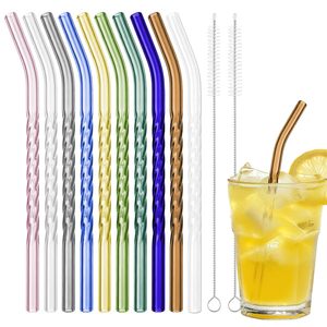 Pailles en verre borosilicate créatives en stock, pailles torsadées spéciales en forme de fil, pailles en verre diamant - Product Image 1