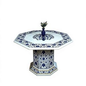 Isla Iluminada de Lujo con Incrustaciones de Mármol Contemporáneo de Calidad de Exportación y Encimera de Resina para Proyectos de Hoteles y Villas - Product Image 1