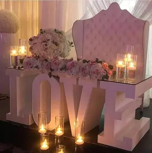 Decoración de Eventos Letras del Alfabeto Blanco Mesa Postre Display Número Carta Mesa Boda Amor Bebé Carta con Acrílico Escritorio