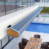 Auvent rétractable en verre pour balcon extérieur, imperméable, protection contre la pluie et le soleil, structure en aluminium, télécommande, protection UV