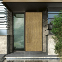 Porte d'entrée principale surdimensionnée en bois massif pour les projets de façade de villas contemporaines
