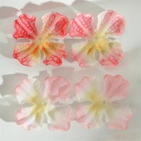 Pétales d'hortensia artificiels gaufrés style forêt, fleurs en tissu pour DIY, accessoires pour cheveux, vêtements, chaussures, chapeaux, appliques florales, décoration murale