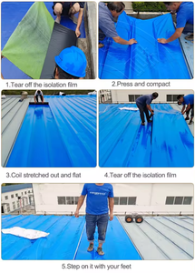 Materiale da costruzione a membrana impermeabilizzante in polietilene polimerico autoadesivo esposto - Product Image 3