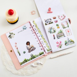 Libro de Pegatinas Reutilizables de la Serie Came From Flowers, Material para Manualidades de <span class=keywords><strong>Niñas</strong></span> Floristas, Diario con Anillas - Product Image 6