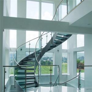 บันไดโค้งกระจก Daiya บันไดบันไดกระจกนิรภัยบันไดบันไดบันไดโค้งแบบโมเดิร์นหรูหราทันสมัยในร่มบันไดโลหะโค้ง - Product Image 3