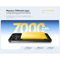 POCO M8s 5G Versi Global CPU Snapdragon ®   Platform Seluler 6s Gen 3 Layar DotDisplay FHD+ 6,9 inci Baterai 7000mAh (typ) Xiaomi HyperOS 2