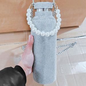 Wholesale 350ml 500ml 750ml 1000ml Sparkling Diamond Vacuum <b>Flask</b> Bling Rhinestone Stainless Steel Bling Diamond Water <b>Bottle</b> - Product Image 4