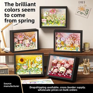 Marco <span class=keywords><strong>de</strong></span> Fotos Sakura con Luz LED 3D, Bloques <span class=keywords><strong>de</strong></span> Construcción, Rompecabezas <span class=keywords><strong>de</strong></span> Plástico Hecho a Mano, Decoración para Oficina, Regalo <span class=keywords><strong>de</strong></span> Cumpleaños, Juguete DIY - Product Image 5