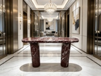 Meubles d'entrée modernes et minimalistes de luxe, table d'entrée en marbre, table console en marbre naturel
