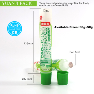 工場直送 環境に優しい5層PEプラスチック食品包装チューブ 絞り出し式 30-50g容量 カスタムカラー わさびペースト用スクリュー - Product Image 2