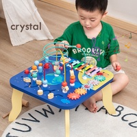 Anillos de Madera de Haya Montessori Crystal, Juguetes Educativos de Madera Maciza para Bebés, Bloques de Construcción Unisex para Niños de 0 a 1 Año