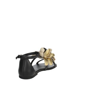 Sandali gladiatore basso F3424 stile coreano nero/oro con motivo a pois in vera pelle plvc imbottitura fodera in pelle EVA - Product Image 3