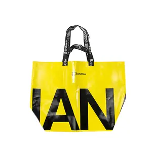 Hot Sale Yellow Non-woven Large Tote Laminated Shopping Pp Woven Bag With Your Best Choice