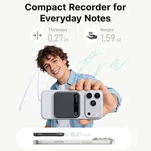 BOYA Notra <span class=keywords><strong>Enregistreur</strong></span> vocal IA en métal, 140+ langues, prise de son à 10 m, résumé, contrôle par application, synchronisation cloud, MagSafe, pour notes, réunions, interviews - Product Image 3