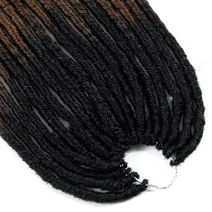 Nuevas trenzas 18 "Straight Gypsy Locs 3 <span class=keywords><strong>Tone</strong></span> Ombre Goddess Faux Locs Extensiones de cabello Trenzas sintéticas de ganchillo - Product Image 3