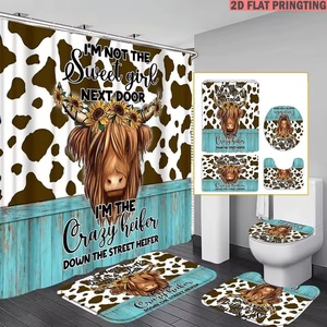 Sunflower Polyester Shower Curtain Bathroom Curtain Digital Print Waterproof Custom Print Shower Curtain <b>Set</b> Wholesale Modern 3 - Product Image 1