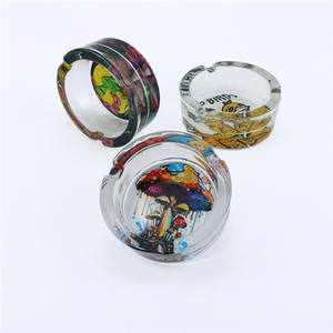 Accessoires pour fumeurs, cendrier, impression de logo, cendrier en verre à main pour cigarettes - Product Image 1