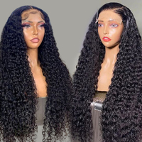 Perruques en cheveux humains de grade 7A, perruques en cheveux indiens bruts, perruque Lace Front Water Wave en cheveux humains