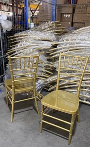 Sillas Chiavari de Resina Doradas Apilables al por Mayor a Bajo Precio para Hoteles, Banquetes, Fiestas, Eventos y Bodas - Product Image 4