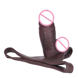 SXXY nouveau Silicone mâle sangle sur <span class=keywords><strong>gode</strong></span> noir réaliste pénis manches <span class=keywords><strong>string</strong></span> creux <span class=keywords><strong>gode</strong></span> t-back pantalon pour hommes retarder l'éjaculation - Product Image 5