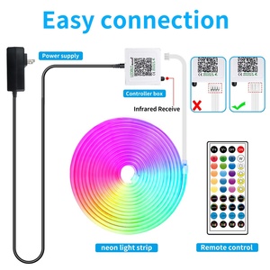 RGB LED Strip <b>Lights</b> <b>with</b> APP & Remote Control Adjustable Color Music Sync for Gaming Room & Bedroom Decor - Product Image 4