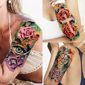 82 fogli <span class=keywords><strong>fiori</strong></span> tatuaggi temporanei adesivi rose <span class=keywords><strong>farfalle</strong></span> Multi-colore stile misto Body Art tatuaggi temporanei per le donne - Product Image 6