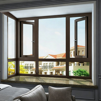 Ventanas Abatibles de Aluminio de Tamaño Personalizable con Rejilla de Seguridad y Mosquitera, Doble/Triple Acristalamiento, Diseño de Eficiencia Energética