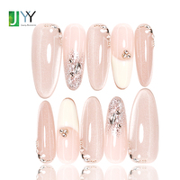 Ongles en gel 3D en acrylique personnalisés par un designer, faits à la main, vente en gros, jolis ongles artificiels, écologiques, longs faux ongles