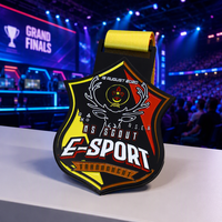 Médaille de tournoi d'e-sport personnalisée OEM ODM, finition nickel noir mat, émail, thème Scout, récompense souvenir avec ruban imprimé