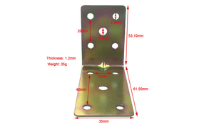 Support d'angle <span class=keywords><strong>en</strong></span> <span class=keywords><strong>fer</strong></span> galvanisé personnalisé, 1 pièce, au <span class=keywords><strong>prix</strong></span> bas, avec trous pour armoire de meuble - Product Image 4