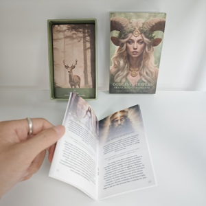 Jeu de cartes <span class=keywords><strong>Oracle</strong></span> de luxe personnalisé, cartes de tarot de haute qualité sur le thème des déesses, avec livre et boîte rigide pour la guidance spirituelle - Product Image 4