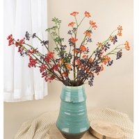 Offre Spéciale Everbloom Baies artificielles Rouge Orange Bleu Mousse de soie Léger Respectueux de l'environnement Graduation de Thanksgiving