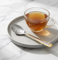 Cuillère à dessert élégante traditionnelle bicolore plaquée or, ensemble de couverts décoratifs en acier inoxydable de qualité supérieure, compatible lave-vaisselle