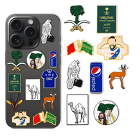 Accessoire de coque de téléphone anime personnalisable en alliage plaqué or, badge 2D 3D, logo de pays Oman Arabie Saoudite, lettres mode ange